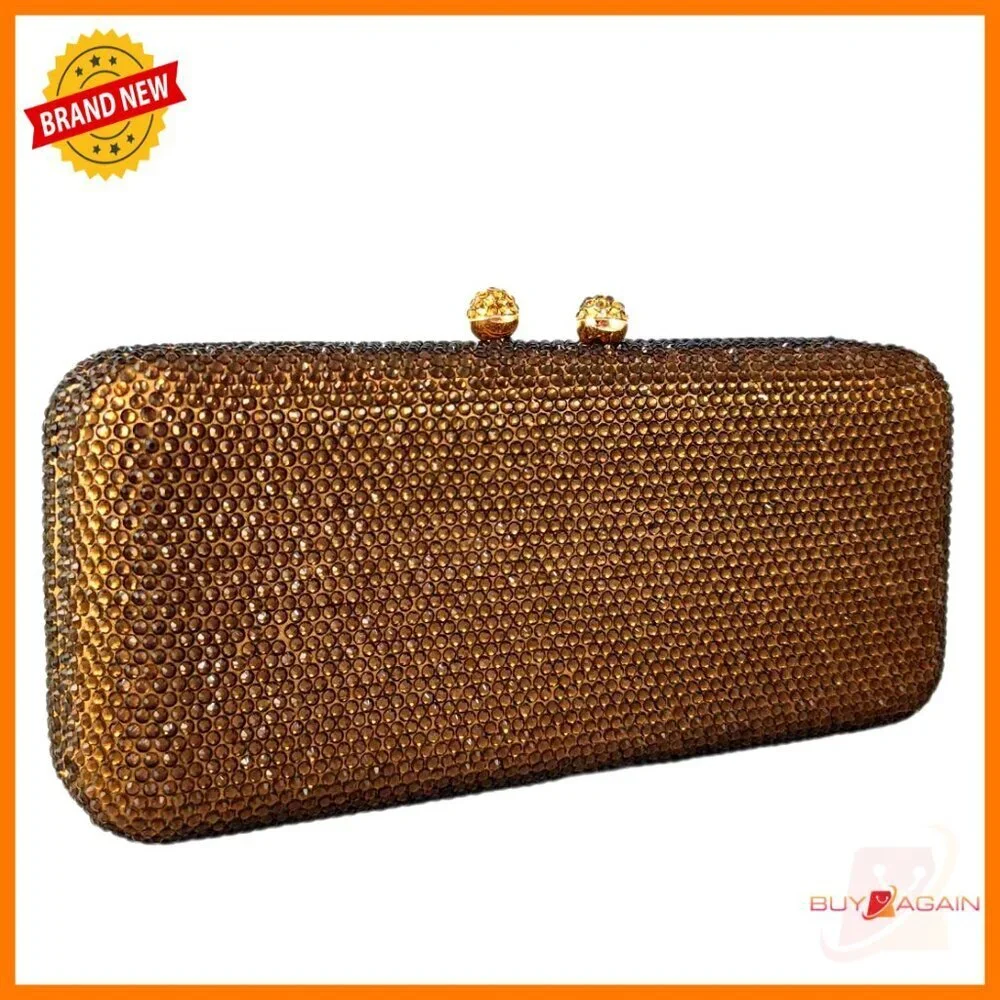 Mini Rhinestone Clutch with Detachable Chain Straps for Formal Events